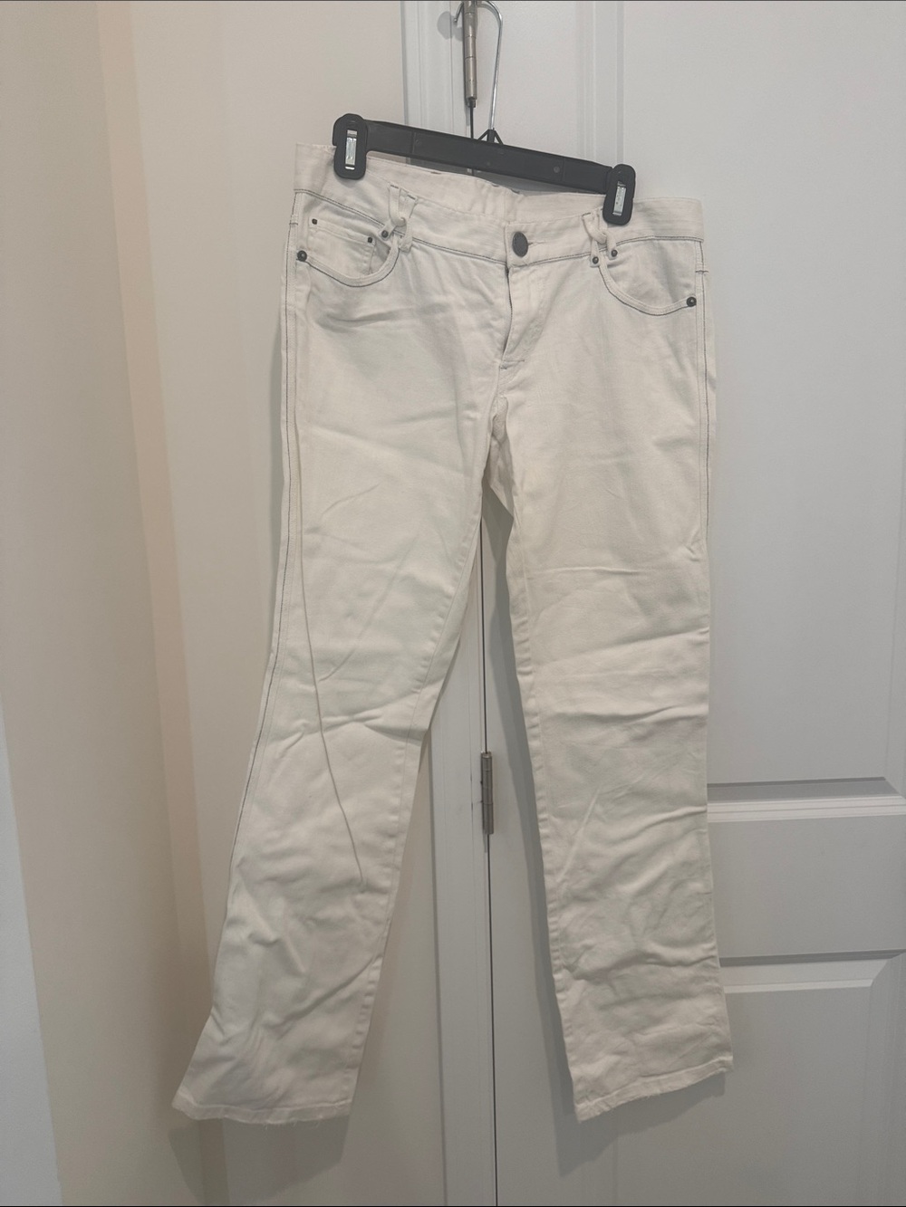 Armani Exchange Off-White Straight-Leg Jeans